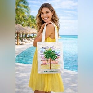 Juicy Couture Tote Bag Palm Tree Sequins Day Tripper Travel Bag $98